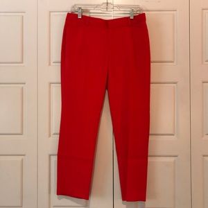 Red Slim Cropped Stretch Pants